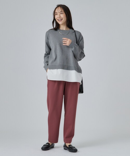 SHOO・LA・RUE(シューラルー)の「【SS-LL/イージーケア】のびのびストレッチで楽ちん スマートイージーパンツ(その他パンツ・レディース・アイボリー/ボルドー/ブラウン系その他/ブラック・02/03/04/10/01)」の21枚目の写真