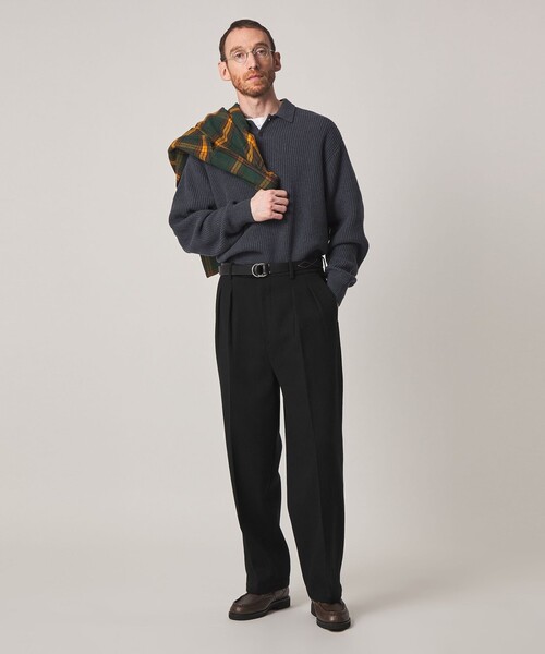 Steven Alan(スティーブンアラン)の「<Steven Alan> オイル クッキークロス イン ツープリーツ ドレス トラウザーズ II(スラックス・メンズ・ダークブラウン/ブラック・XL/S/L/M)」の3枚目の写真
