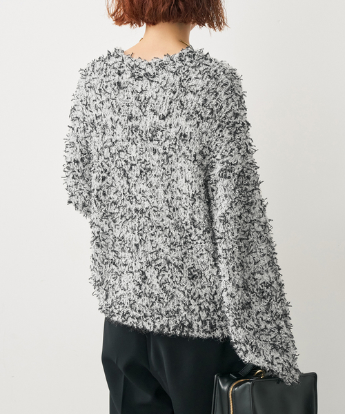 Spick & Span(スピックアンドスパン)の「チュールテープヤーンニットジャケット(ニット/セーター・レディース・ホワイト/ネイビー・FREE)」の11枚目の写真