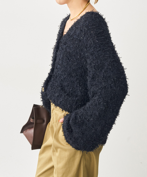 Spick & Span(スピックアンドスパン)の「チュールテープヤーンニットジャケット(ニット/セーター・レディース・ホワイト/ネイビー・FREE)」の16枚目の写真