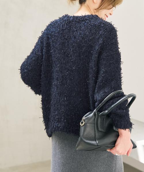 Spick & Span(スピックアンドスパン)の「チュールテープヤーンニットジャケット(ニット/セーター・レディース・ホワイト/ネイビー・FREE)」の19枚目の写真
