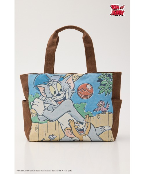 RODEO CROWNS WIDE BOWL(ロデオクラウンズワイドボウル)の「(TOM AND JERRY)デニムドッキングトート(トートバッグ・レディース・ブルー/オフホワイト/ブラウン・FREE)」の3枚目の写真