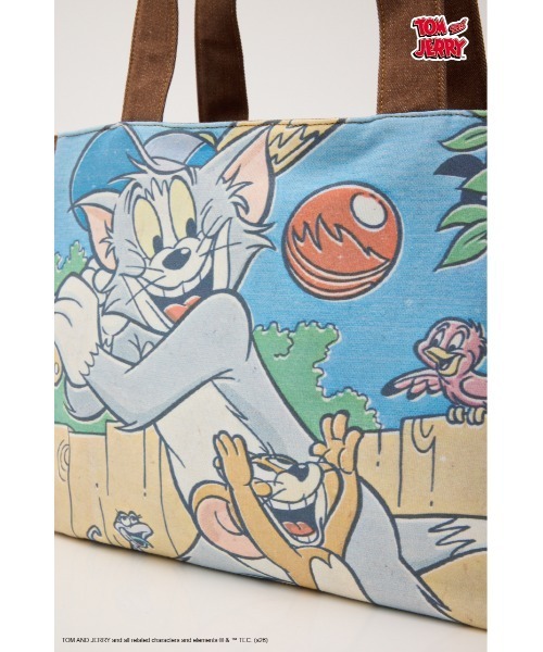 RODEO CROWNS WIDE BOWL(ロデオクラウンズワイドボウル)の「(TOM AND JERRY)デニムドッキングトート(トートバッグ・レディース・ブルー/オフホワイト/ブラウン・FREE)」の21枚目の写真