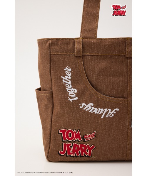 RODEO CROWNS WIDE BOWL(ロデオクラウンズワイドボウル)の「(TOM AND JERRY)デニムドッキングトート(トートバッグ・レディース・ブルー/オフホワイト/ブラウン・FREE)」の22枚目の写真