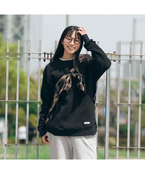 Foxfire(フォックスファイヤー)の「ヘビーワッフルクルー(Tシャツ/カットソー・メンズ・ブラック/グレー/ブラウン・XL/L/M)」の1枚目の写真