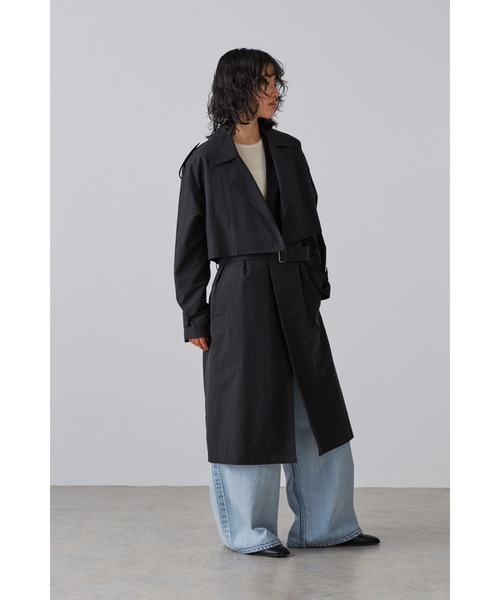 YLEVE（イレーヴ）の「YLEVE / NYLON COTTON LINEN TAFFETA CO（ダウンジャケット/コート・レディース・カーキ/ブラック・1/0）」の3枚目の写真
