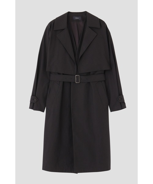 YLEVE（イレーヴ）の「YLEVE / NYLON COTTON LINEN TAFFETA CO（ダウンジャケット/コート・レディース・カーキ/ブラック・1/0）」の4枚目の写真