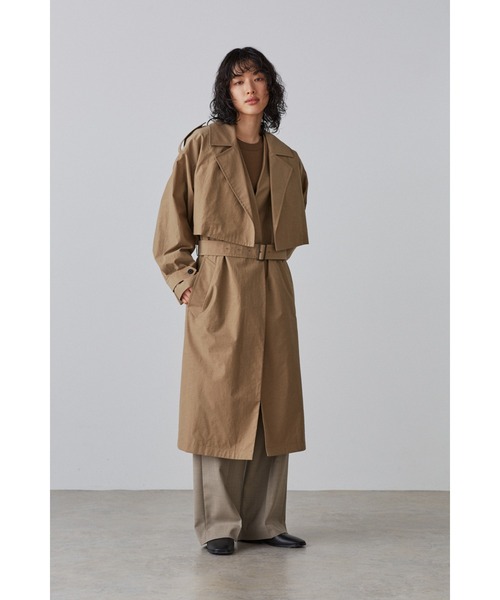 YLEVE（イレーヴ）の「YLEVE / NYLON COTTON LINEN TAFFETA CO（ダウンジャケット/コート・レディース・カーキ/ブラック・1/0）」の22枚目の写真