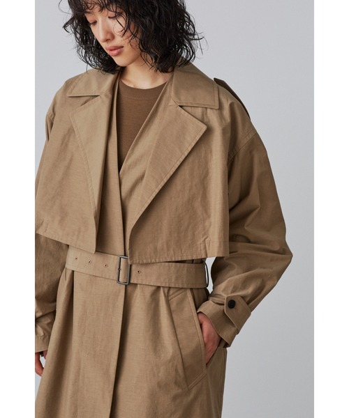 YLEVE（イレーヴ）の「YLEVE / NYLON COTTON LINEN TAFFETA CO（ダウンジャケット/コート・レディース・カーキ/ブラック・1/0）」の15枚目の写真