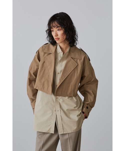 YLEVE（イレーヴ）の「YLEVE / NYLON COTTON LINEN TAFFETA CO（ダウンジャケット/コート・レディース・カーキ/ブラック・1/0）」の17枚目の写真