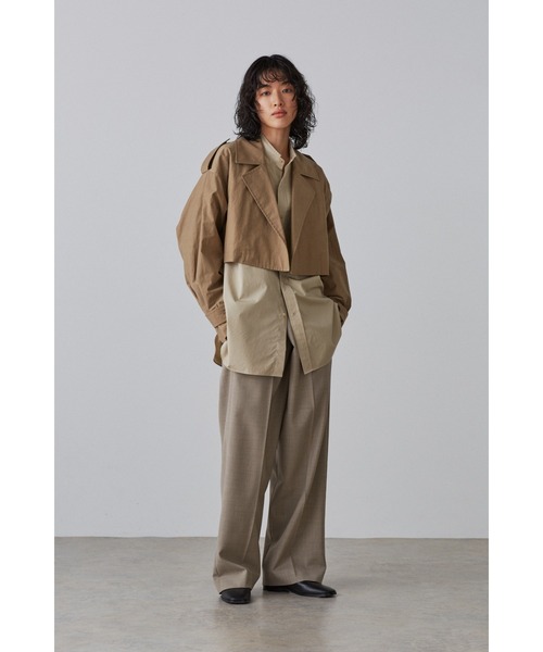 YLEVE（イレーヴ）の「YLEVE / NYLON COTTON LINEN TAFFETA CO（ダウンジャケット/コート・レディース・カーキ/ブラック・1/0）」の18枚目の写真