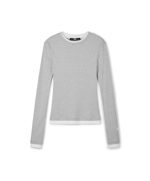 ERA（エラ）の「レディース カラー レイヤード スリム リブTシャツ - ヘザーグレー（Tシャツ/カットソー・レディース・その他・SMALL/MEDIUM）」の8枚目の写真