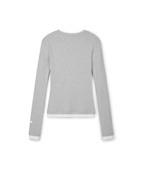 ERA（エラ）の「レディース カラー レイヤード スリム リブTシャツ - ヘザーグレー（Tシャツ/カットソー・レディース・その他・SMALL/MEDIUM）」の9枚目の写真