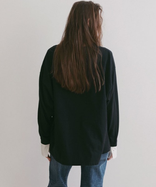 ETRE TOKYO(エトレトウキョウ)の「スリークラインカフスロンTee(Tシャツ/カットソー・レディース・オフホワイト/グレー/ブラック・FREE)」の13枚目の写真