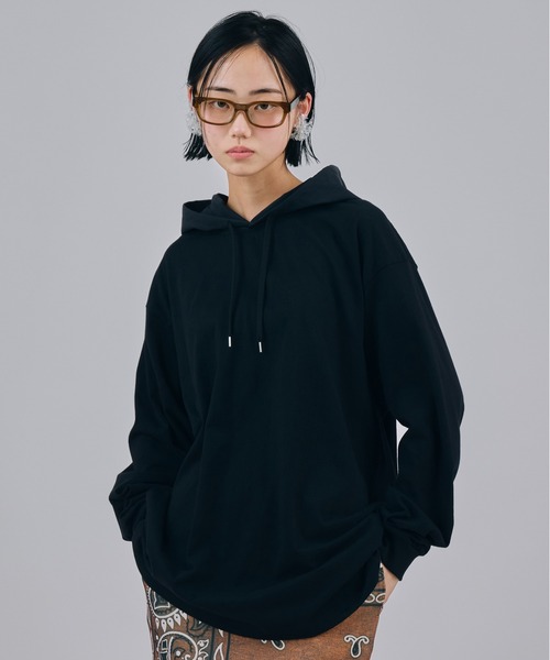 NON TOKYO（ノントーキョー）の「NYLON HOOD LONG T-SHIRT（パーカー・レディース・ブラック/ブルー/ホワイト・FREE）」の2枚目の写真
