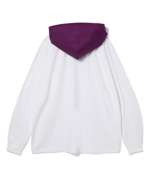 NON TOKYO（ノントーキョー）の「NYLON HOOD LONG T-SHIRT（パーカー・レディース・ブラック/ブルー/ホワイト・FREE）」の9枚目の写真