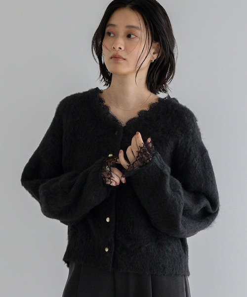 A part by（アパートバイ）の「【WEB限定】5Gレースツキカーディガン（カーディガン/ボレロ・レディース・ライトグレー/ブラック/オフホワイト/サンドベージュ/ライトパープル・FREE）」の9枚目の写真