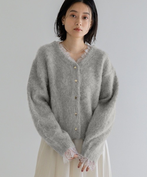A part by（アパートバイ）の「【WEB限定】5Gレースツキカーディガン（カーディガン/ボレロ・レディース・ライトグレー/ブラック/オフホワイト/サンドベージュ/ライトパープル・FREE）」の18枚目の写真