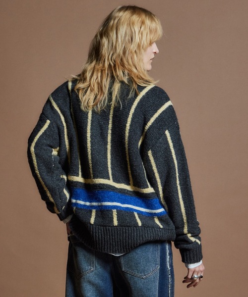 MAISON SPECIAL(メゾンスペシャル)の「【26WINTER PRE-ORDER】Stripe Tilden Knit/ストライプチルデンニット(ニット/セーター・レディース・ホワイト/ブラック/グレー・FREE)」の7枚目の写真