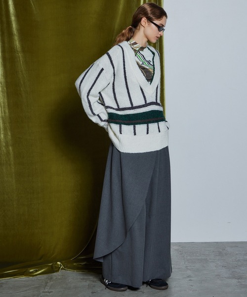MAISON SPECIAL(メゾンスペシャル)の「【26WINTER PRE-ORDER】Stripe Tilden Knit/ストライプチルデンニット(ニット/セーター・レディース・ホワイト/ブラック/グレー・FREE)」の15枚目の写真