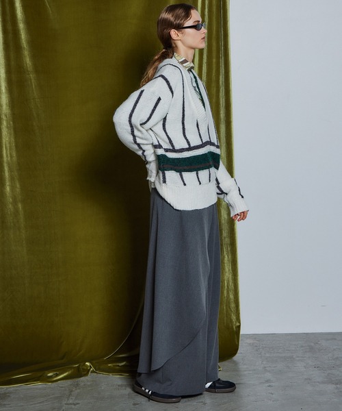 MAISON SPECIAL(メゾンスペシャル)の「【26WINTER PRE-ORDER】Stripe Tilden Knit/ストライプチルデンニット(ニット/セーター・レディース・ホワイト/ブラック/グレー・FREE)」の17枚目の写真