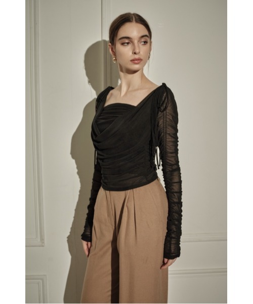 ERADIE(エラディエ)の「Ribbon Shoulder Draped Top リボンショルダードレープTOP(その他トップス・レディース・アイボリー・FREE)」の14枚目の写真
