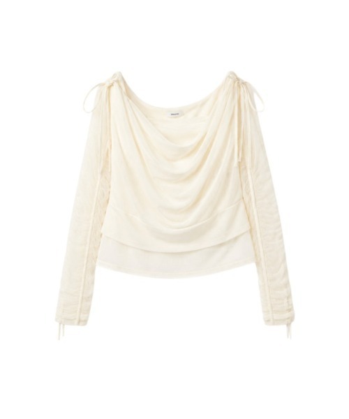ERADIE(エラディエ)の「Ribbon Shoulder Draped Top リボンショルダードレープTOP(その他トップス・レディース・アイボリー・FREE)」の18枚目の写真