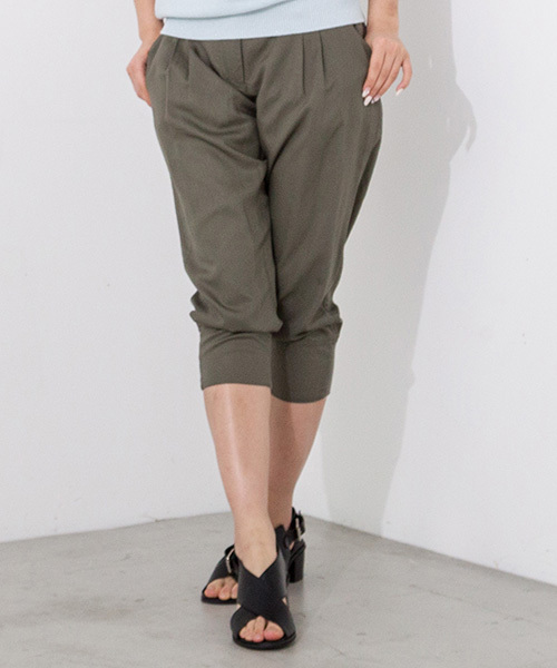 NATURAL BEAUTY BASIC（ナチュラルビューティーベーシック）の「【JJ 6月号掲載】テンセルリブパンツ（その他パンツ・レディース・ブラック/カーキ/ベージュ/ダークカーキ・LARGE/SMALL/MEDIUM/X-SMALL）」の3枚目の写真