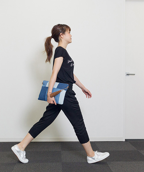 NATURAL BEAUTY BASIC（ナチュラルビューティーベーシック）の「【JJ 6月号掲載】テンセルリブパンツ（その他パンツ・レディース・ブラック/カーキ/ベージュ/ダークカーキ・LARGE/SMALL/MEDIUM/X-SMALL）」の15枚目の写真