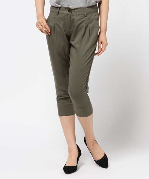 NATURAL BEAUTY BASIC（ナチュラルビューティーベーシック）の「【JJ 6月号掲載】テンセルリブパンツ（その他パンツ・レディース・ブラック/カーキ/ベージュ/ダークカーキ・LARGE/SMALL/MEDIUM/X-SMALL）」の4枚目の写真