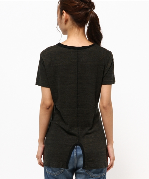 v::room（ヴィルーム）の「【V::ROOM 】ブイ ルーム/ high soft melange jersey  crew s/s（Tシャツ/カットソー・レディース・ブラック/ネイビー/チャコールグレー・XX-SMALL/SMALL/X-SMALL）」の6枚目の写真