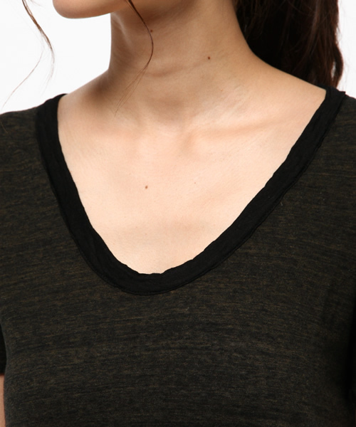 v::room（ヴィルーム）の「【V::ROOM 】ブイ ルーム/ high soft melange jersey  crew s/s（Tシャツ/カットソー・レディース・ブラック/ネイビー/チャコールグレー・XX-SMALL/SMALL/X-SMALL）」の7枚目の写真