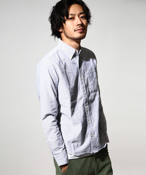 ZIP FIVE(ジップファイブ)の「【MADE IN JAPAN】オックスフォード ボタンダウン レギュラーシャツ 長袖【日本製】(シャツ/ブラウス・メンズ・ライトピンク/ワイン/ブラック/オリーブ/チャコール/ライトパープル/インディゴブルー/ネイビー/サックスブルー/ライトイエロー/ホワイト/ライトグレー/ダークネイビー/ライトブラック・LARGE/X-LARGE/MEDIUM/SMALL/XX-LARGE/X-SMALL)」の8枚目の写真