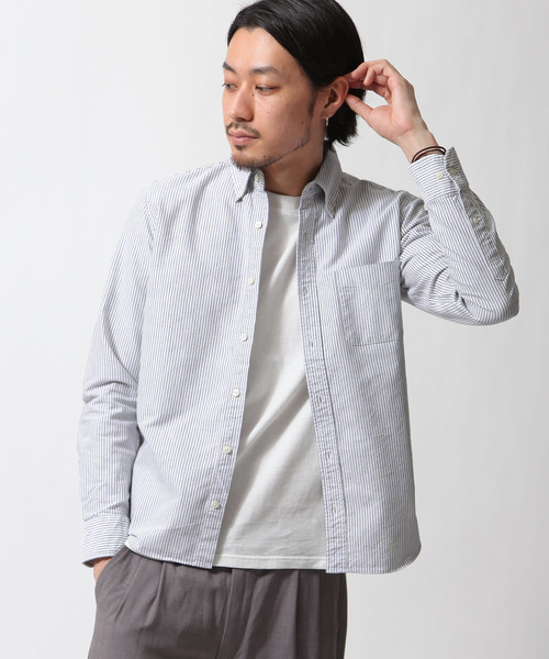 ZIP FIVE(ジップファイブ)の「【MADE IN JAPAN】オックスフォード ボタンダウン レギュラーシャツ 長袖【日本製】(シャツ/ブラウス・メンズ・ライトピンク/ワイン/ブラック/オリーブ/チャコール/ライトパープル/インディゴブルー/ネイビー/サックスブルー/ライトイエロー/ホワイト/ライトグレー/ダークネイビー/ライトブラック・LARGE/X-LARGE/MEDIUM/SMALL/XX-LARGE/X-SMALL)」の4枚目の写真