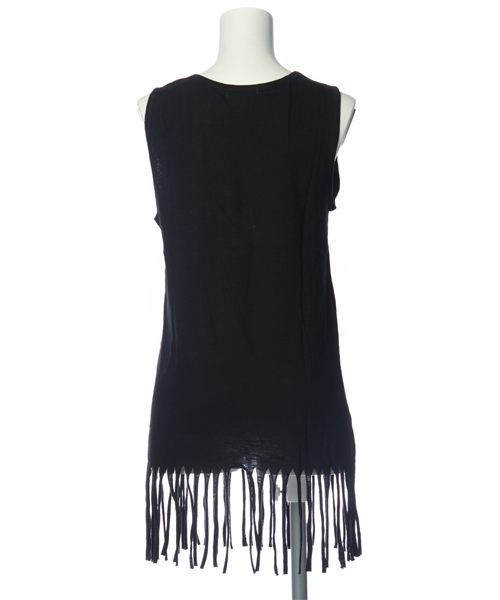 SLY LANG（スライラング）の「ネイティブ柄フリンジタンク（タンクトップ・レディース・オフホワイト/ブラック/ターコイズブルー・FREE）」の5枚目の写真