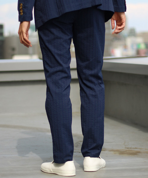 MEN'S BIGI(メンズビギ)の「サッカーストライプ ストレッチ イージーパンツ/COOL MAX(クールマックス)(その他パンツ・メンズ・グレー/ネイビー・S/M/L)」の8枚目の写真