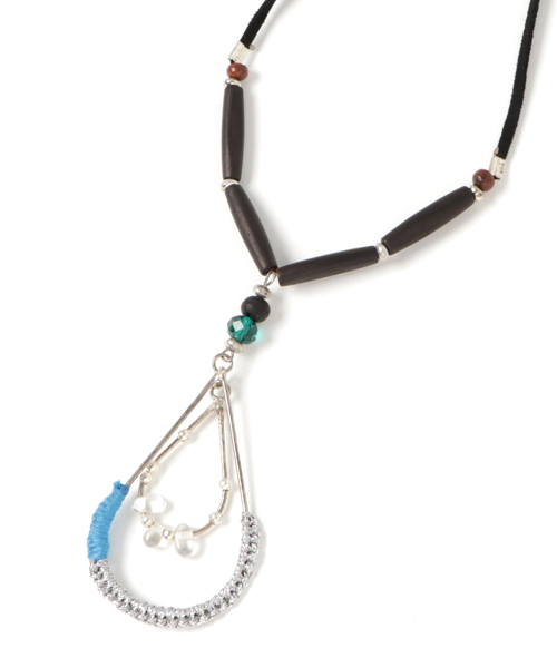 チャイハネ（チャイハネ）の「【チャイハネ】ドロップビーズロングネックレス（ネックレス・レディース・ブラウン/ピンク/ブルー・FREE）」の7枚目の写真