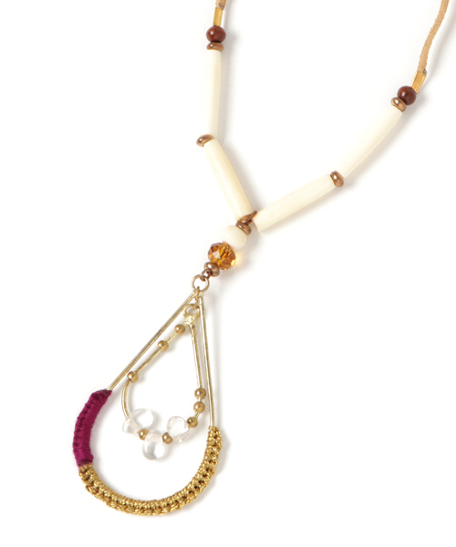 チャイハネ（チャイハネ）の「【チャイハネ】ドロップビーズロングネックレス（ネックレス・レディース・ブラウン/ピンク/ブルー・FREE）」の11枚目の写真