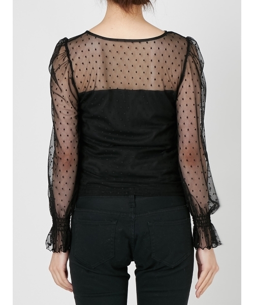 dazzlin（ダズリン）の「ドットチュールブラウス（シャツ/ブラウス・レディース・オフホワイト/ブラック・FREE）」の14枚目の写真