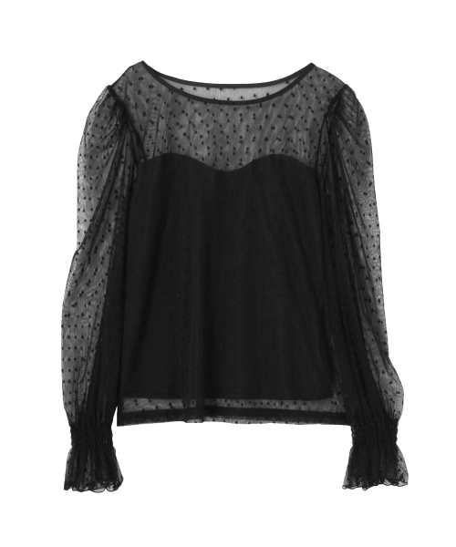 dazzlin（ダズリン）の「ドットチュールブラウス（シャツ/ブラウス・レディース・オフホワイト/ブラック・FREE）」の22枚目の写真