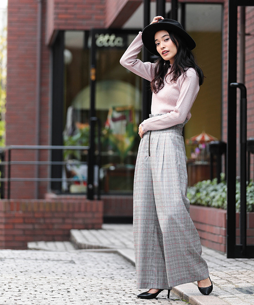 WEGO（ウィゴー）の「WEGO/フリルネックラメニット（ニット/セーター・レディース・パープル/ライトグレー/ブラック/ライトピンク/オフホワイト/ターコイズブルー・FREE）」の20枚目の写真