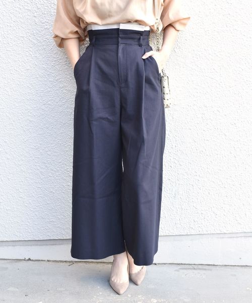 Prefer SHIPS（プリファーシップス）の「Prefer SHIPS:ウエスト配色パンツ◇（その他パンツ・レディース・ライトグレー/ネイビー・36/38）」の2枚目の写真