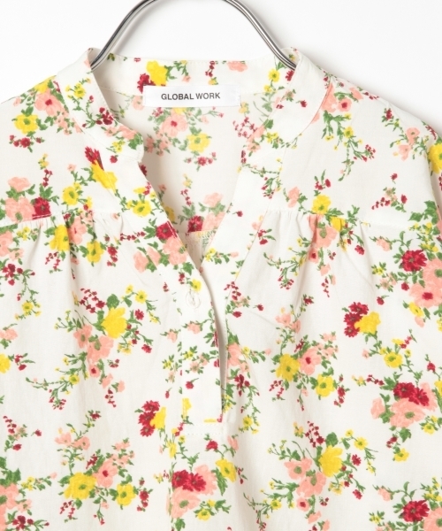 GLOBAL WORK（グローバルワーク）の「【キッズ】ハナガラスキッパーシャツ8分袖/776062（シャツ/ブラウス・キッズ・ホワイト/ネイビー・LARGE/X-LARGE/XX-LARGE/MEDIUM/SMALL）」の4枚目の写真