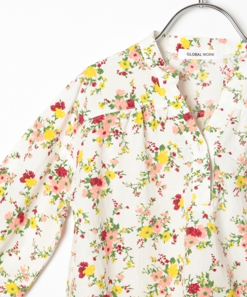 GLOBAL WORK（グローバルワーク）の「【キッズ】ハナガラスキッパーシャツ8分袖/776062（シャツ/ブラウス・キッズ・ホワイト/ネイビー・LARGE/X-LARGE/XX-LARGE/MEDIUM/SMALL）」の5枚目の写真