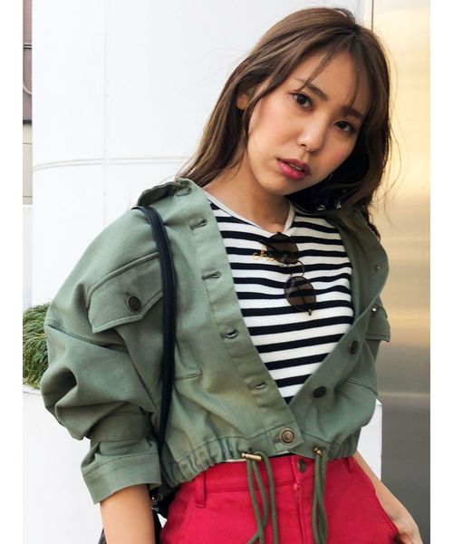 dazzlin（ダズリン）の「バックシャンワークジャケット（ミリタリージャケット・レディース・カーキ/インディゴブルー/ベージュ・FREE）」の2枚目の写真