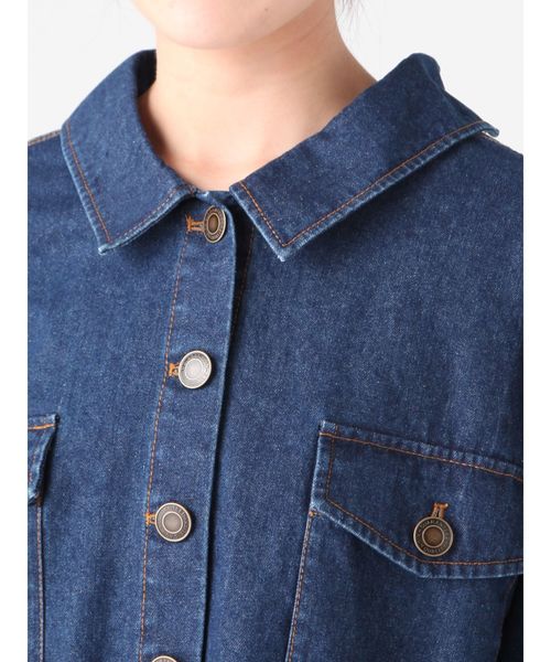 dazzlin（ダズリン）の「バックシャンワークジャケット（ミリタリージャケット・レディース・カーキ/インディゴブルー/ベージュ・FREE）」の21枚目の写真