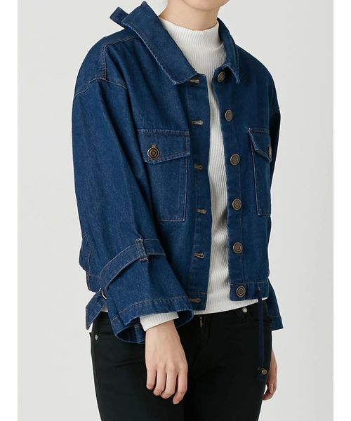 dazzlin（ダズリン）の「バックシャンワークジャケット（ミリタリージャケット・レディース・カーキ/インディゴブルー/ベージュ・FREE）」の15枚目の写真