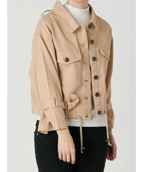 dazzlin（ダズリン）の「バックシャンワークジャケット（ミリタリージャケット・レディース・カーキ/インディゴブルー/ベージュ・FREE）」の14枚目の写真