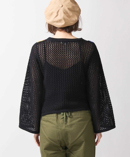 WEGO（ウィゴー）の「WEGO/マルチカラークロシェニット（ニット/セーター・レディース・ブラック・FREE）」の6枚目の写真