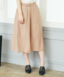 見た目も着心地も涼しく！共地ベルト付楊柳スカンツ/ワイドパンツ/レディースボトムス[M2141]神戸レタス